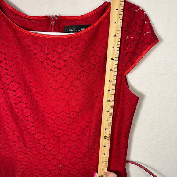 Black Label by Evan Picone Short Knee Length Lace Dress 8 Tradwife Twee Feminine - Picture 11 of 16